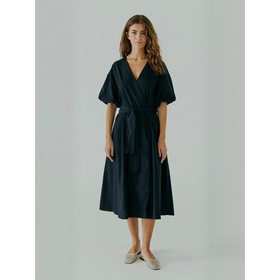 Maxikleid NORR "NORR Dress Lesta", Damen, Gr. 36, schwarz, Obermaterial: 100% Baumwolle, Kleider Maxikleid