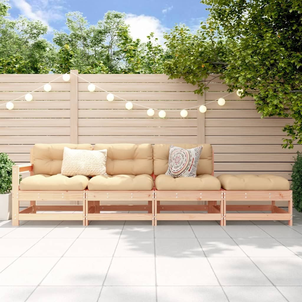 Prolenta Tuinloungeset, 4-delig, L-vormig, Rustiek design