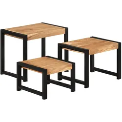 Décoshop26 - Set aus 3 ineinander schiebbaren Beistelltischen aus Massivholz und Stahl DEC032710
