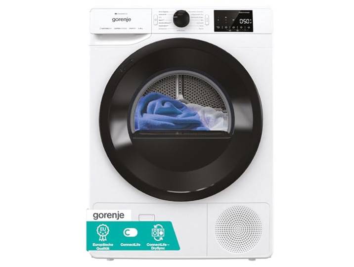 Gorenje DPNE82/GN Trockner/Kondensation mit Wärmepumpe / 8kg / 16 Programme/WIFI/Made in Europe/WaveActive Trommel/TwinAir/Feuchtesensor/Naturedry/LED Display/EEK: D