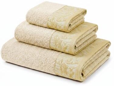 Superior Wisteria Cotton 3-Piece Towel Set - Floral Jacquard Border Bath Towels, Hand Towels, and Washcloths