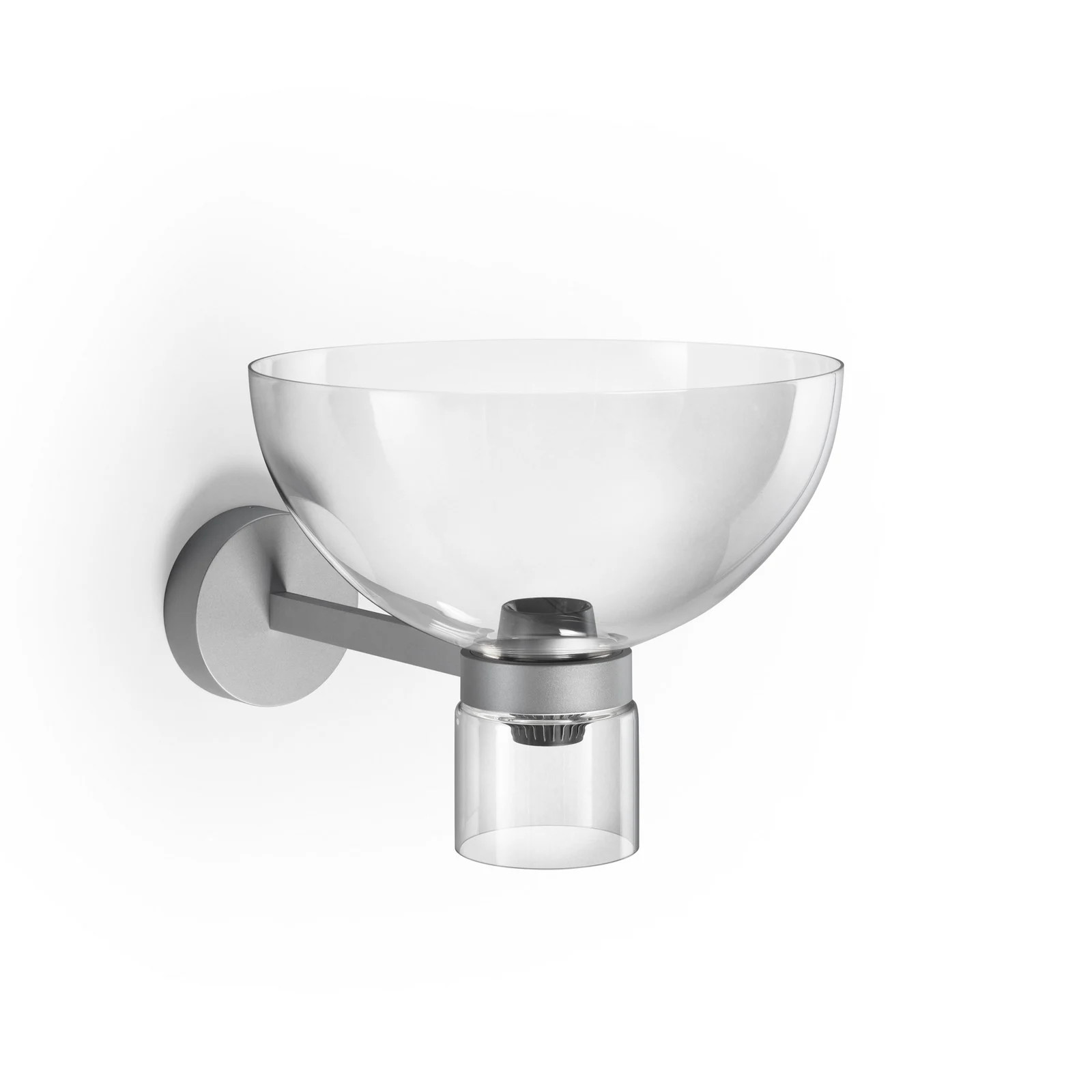 Flos Nocturne Bowl LED wandlamp - Zilver - Glas en Aluminium - Dimbaar