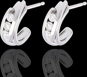 Edenly Ohrringe Trilogie Bipolar in WeiÃŸgold - 0.3 Karat - 6 Diamanten