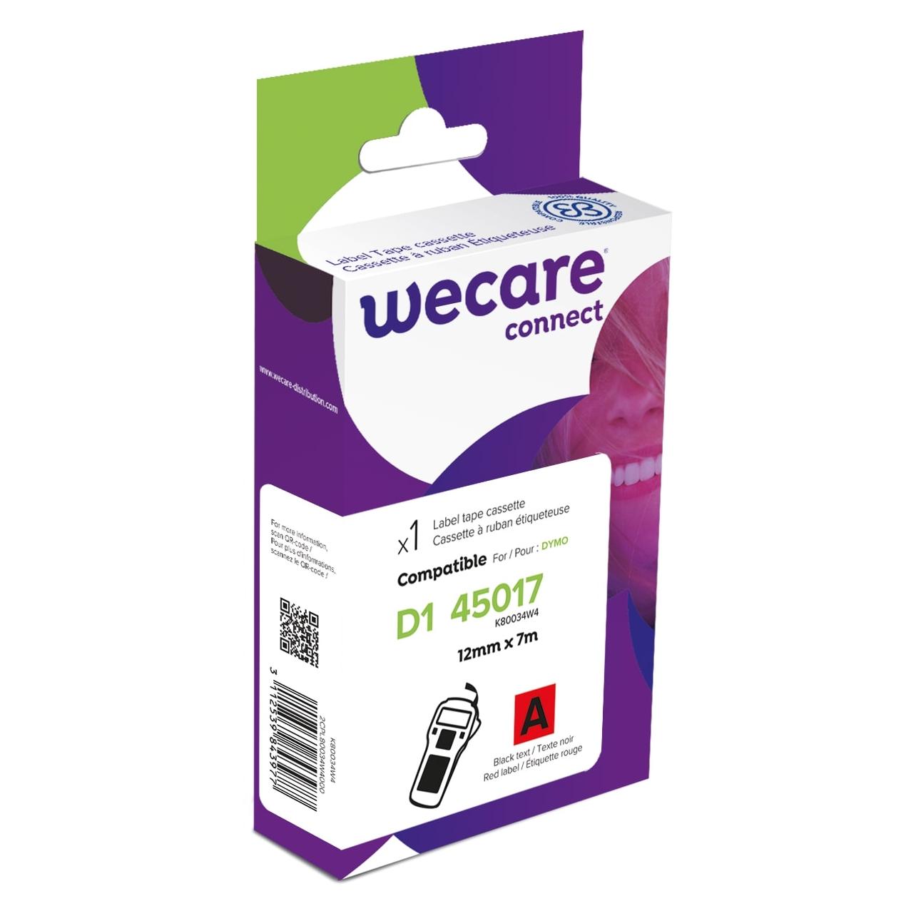 Armor OWA K80034W4 Etiketten erstellendes Band Schwarz auf rot (1.20 cm, Schwarz, Rot) (K80034W4)