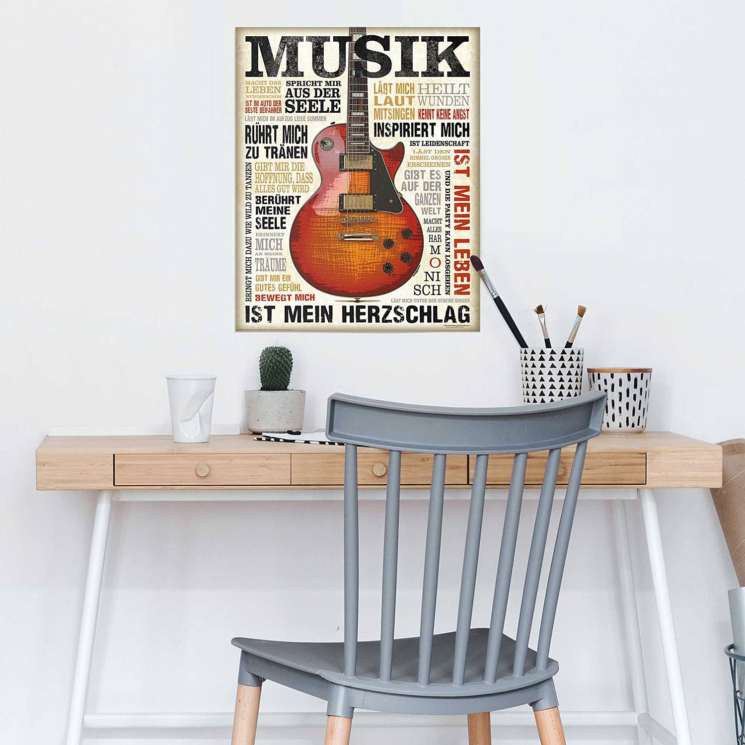 home24 Poster Musik ist Leidenschaft, multicolor, papier, 40 x 50 cm