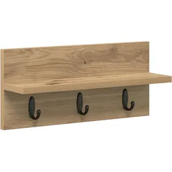 vidaXL Wandmontierter Kleiderständer mit Regal Wandmontiert Eiche handwerklich