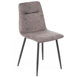 Stones Lea - Grauer Kunstlederstuhl 4-tlg