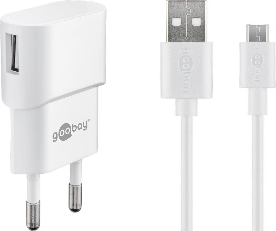 Goobay 45297 Micro USB-laadset, 1A, wit, 1 meter