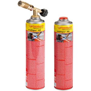 Rothenberger-Industrial Lötlampe 18078, Hot Pack, Set, bis 1800°C, für Schraubgaskartuschen