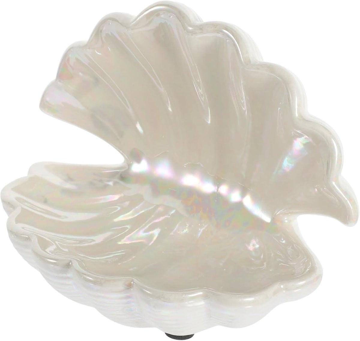 Wit Sieradenschaaltje Schelp - Decoratieve Schaal voor het opbergen van sieraden - Diameter: 12,5 cm