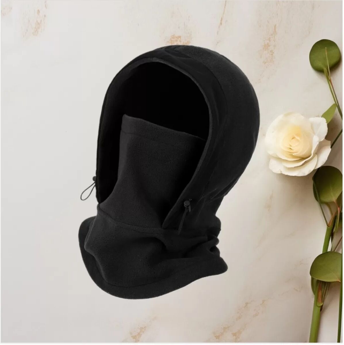INF Zweifarbige Fleece Outdoor Fahrrad Gesichtsmaske - Winddichte & Warme Sturmhaube Schwarz
