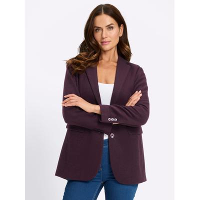 Jackenblazer HEINE "Blazer", Damen, Gr. 40, aubergine, 50% Polyester, 50% Wolle, Blazer