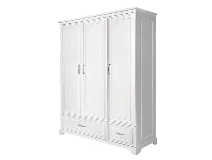 Armoire 3 portes 2 tiroirs Novelies Melody Blanc