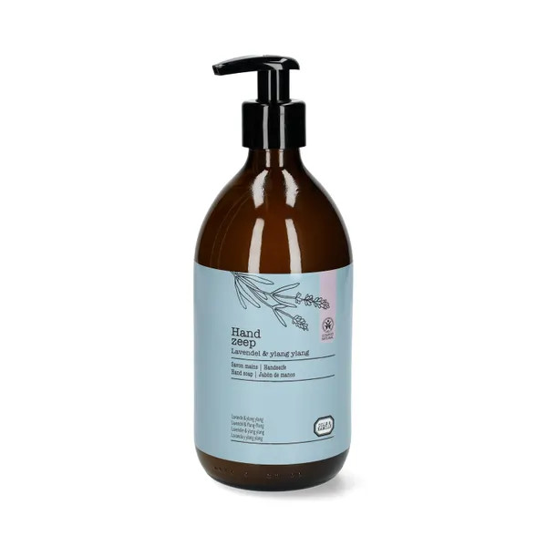 Dille & Kamille Handzeep Lavendel & Ylang in glazen fles, 500 ml