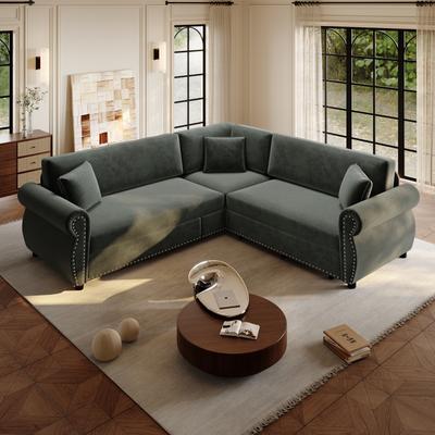 Unbranded 5 Seat & 6 Seat Upholstered Chenille L Shape Sectional Sofa for Living Room