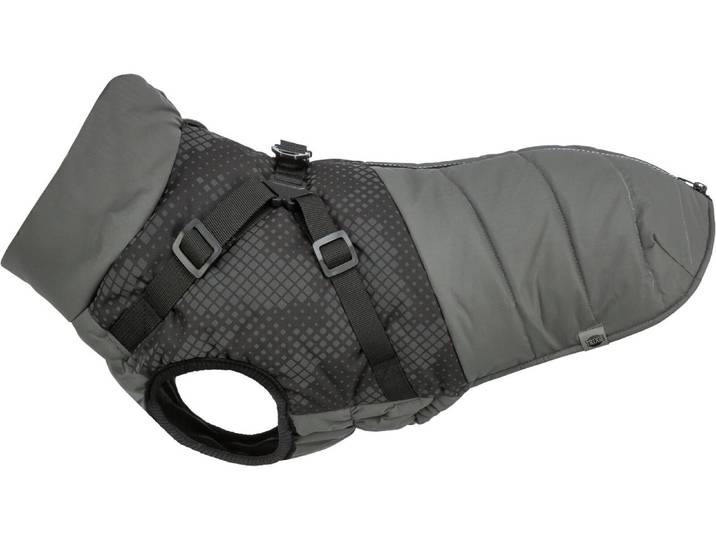 Tiermantel TRIXIE Pontis Reflect , grau, M, Rückenlängecm: 45cm, Polyester, Tierbekleidung, Tiermantel, Wattierter und vollreflektierender Hundemantel