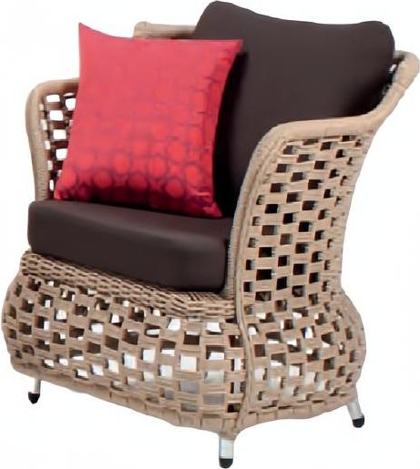 Brauner Rattan Sessel Stilvoller Gartensessel Hochwertiger Einsitzer