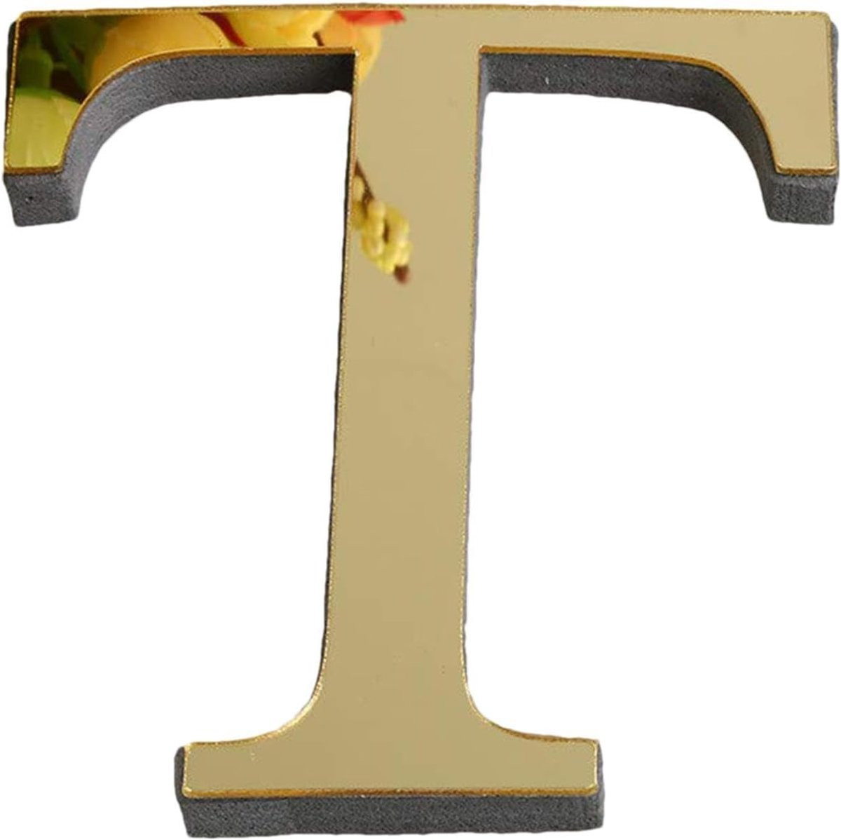 Zelfklevende 3D Letter Muurstickers in Lichtgoud voor Wanddecoratie