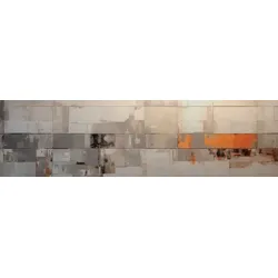EUROART Wandbild 50 x 180 cm Industrial Abstraction II Aluminium Beige