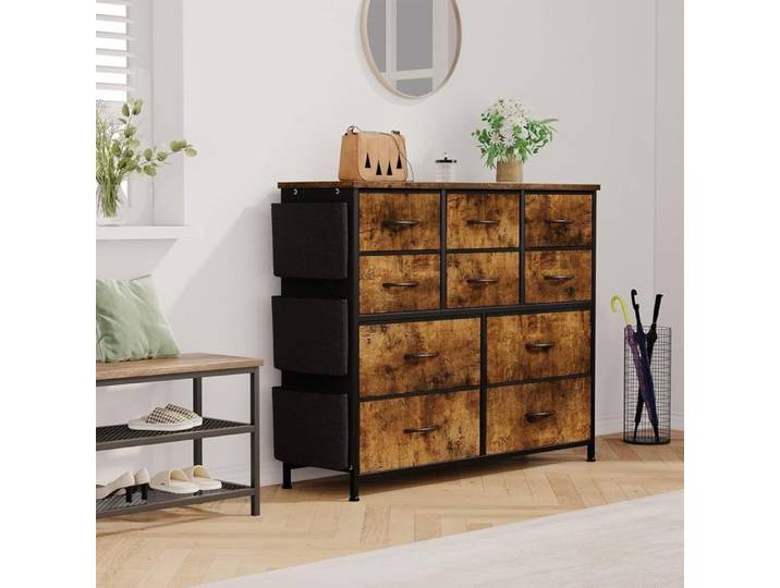 Commode de chambre - PROMIRACAL - PROMIRACAL - 12 tiroirs pliables - Cadre acier renforcé - Poche latérale & crochets