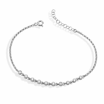 Armband DKENIZ "925/- Sterling Silber Tennisarmband", silber (silber, weiß), Armbänder, Damen, 17,2cm, Silber 925 (Sterlingsilber), glänzend, Armband