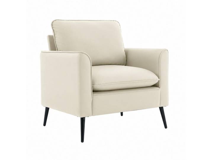 Wishdor Sessel Kunstleder Weiß mit Kissen, Rechteckig, 80x80x68 cm, Wohnzimmer, Sessel, Polstersessel