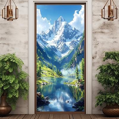 Türabdeckung Outdoor Banner Landschaft Berge 3D malerische Schlafzimmer Wohnzimmer Haustür Wohnkultur