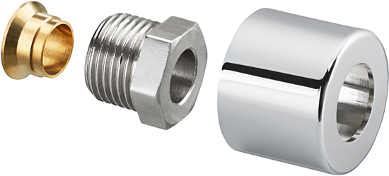 Oventrop Klemmringverschraubungs Set 1169093 1-fach, 1/2" x 15 mm, verchromt