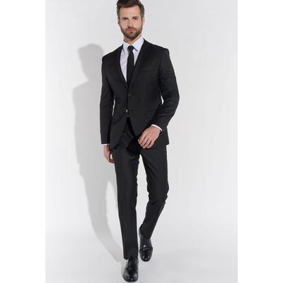 Anzug STEFFENKLEIN "SteffenKlein Anzug", Herren, Gr. 50, N-Gr, schwarz, Obermaterial: 65% Polyester PES. 35% Viskose CV. Futter: 100% Polyester PES. 100% Polyester PES., uni, slim fit, Anzüge, Slim Fit