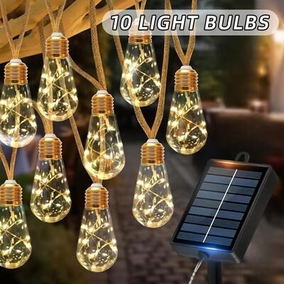 Uplift Picks Solar Outdoor String Lights For Warm Garden Patio Party Camping Ambience 5 M 10 Led