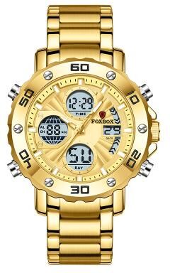 Perfect Picks Market Military Sports Watch For Men Waterproof LED Quartz Digital Wristwatch With Box gold
