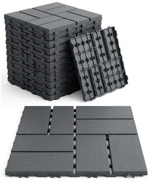 Kodotan sofa "Plastic Interlocking Deck Tiles, 44 Pack 12""x12""Waterproof Non-Slip Flooring,All Weather Drainable Snap Together Decking Tiles"