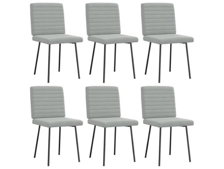 KGHFDVB Esszimmerstühle 6 STK Hellgrau Samt mit Metall Holz Gestell Samtbezug, Metall-Holz-Gestell, Schaumstoffpolsterung, Esszimmer Wohnzimmer Gästezimmer, 6 Stück