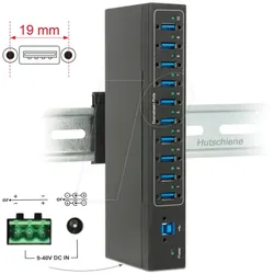 DELOCK 63919 - Externer Hub, 10 x USB 3.0, ESD Schutz