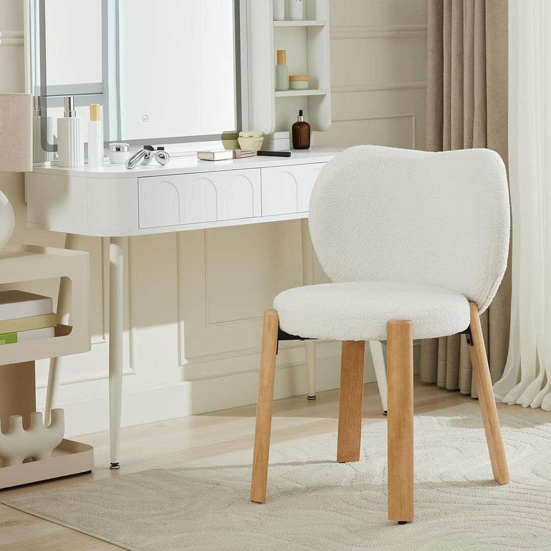 George Oliver Upholstered Lounge Chair White 81cm H X 55.5cm W X 59.5cm D