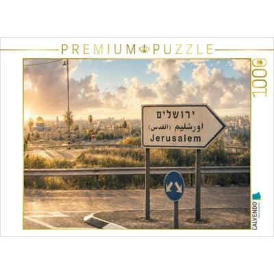CALVENDO Puzzle Jerusalem Strassenschild | 1000 Teile Lege-Größe 64x48cm Foto-Puzzle für glückliche Stunden