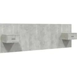 Décoshop26 - Kopfteil Schlafzimmeraccessoire Möbelstück mit integriertem Nachttisch und Ablage graues MDF TDL0205814