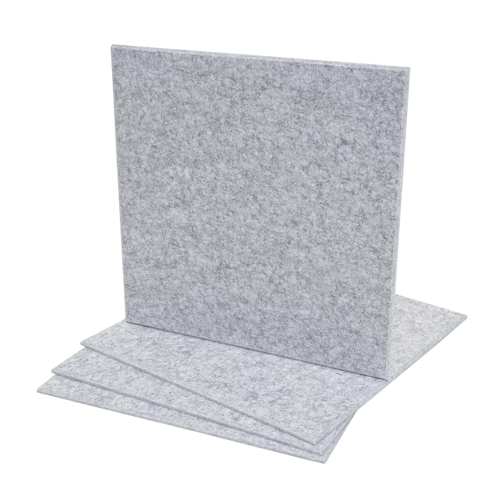 4er-Set Akustikwandpaneel MCW-L52, Wandpaneele Akustikplatten, schalldämmend 1qm Fläche 50x50cm ~ hellgrau