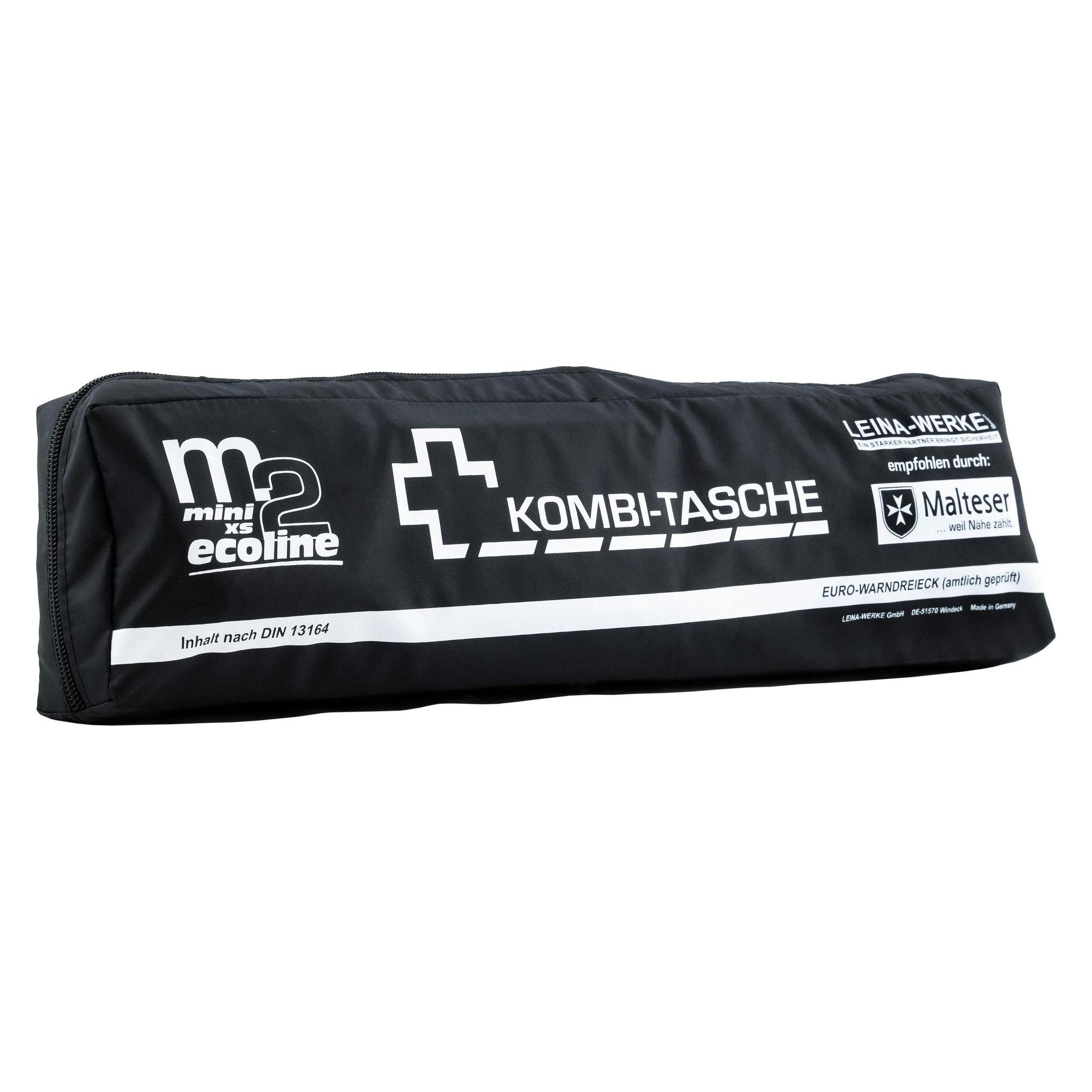 Leina Mini-Kombitasche M2 XS K -ecoline- mit Klett Inhalt: DIN 13164 in Folientasche + Warndreieck Spider (Verbandskasten) (REF14070)
