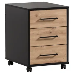 Rollcontainer Aino Schwarz/Eiche Artisan