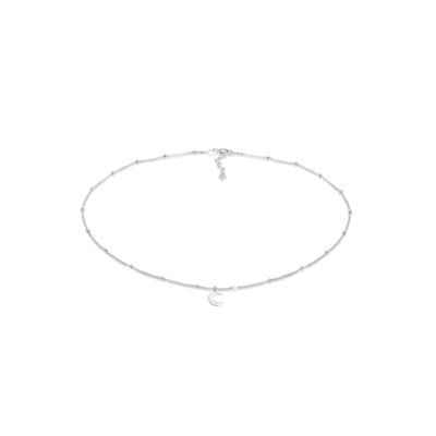 Choker ELLI "Halskette Choker Kugelkette Halbmond 925 Silber" Gr. 36, silber, Halsketten, Damen, ohne Stein, Silber 925 (Sterlingsilber)