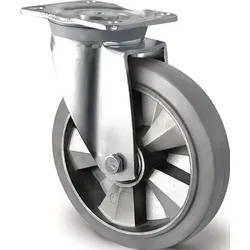 Tecwerk Schwerlastlenkrolle D.160mm Trgf.400kg Lenkrolle Elastikgummi