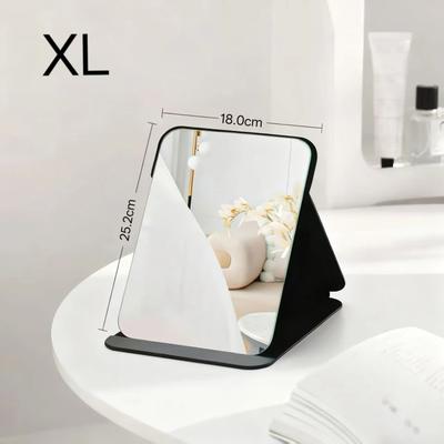 Uplift Essentials Portable Compact Folding Desktop Makeup Mirror black Xl