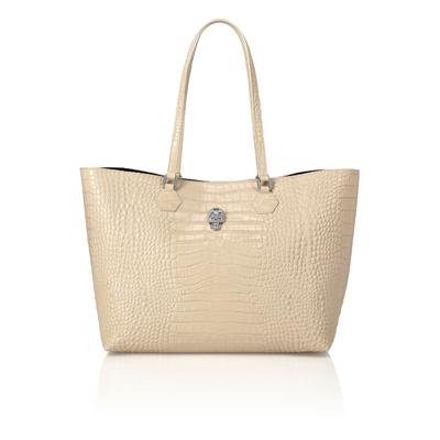 Shopper PHILIPP PLEIN "Skull Mit Schmucksteinen", Damen, beige (06, beige), Taschen Shopper