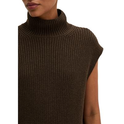Pullunder MARC O'POLO "relaxed aus Organic Cotton", Damen, Gr. XS, braun (stone braun melange), Strick, Obermaterial: 100% Baumwolle, relaxed fit normal, Pullover Pullunder