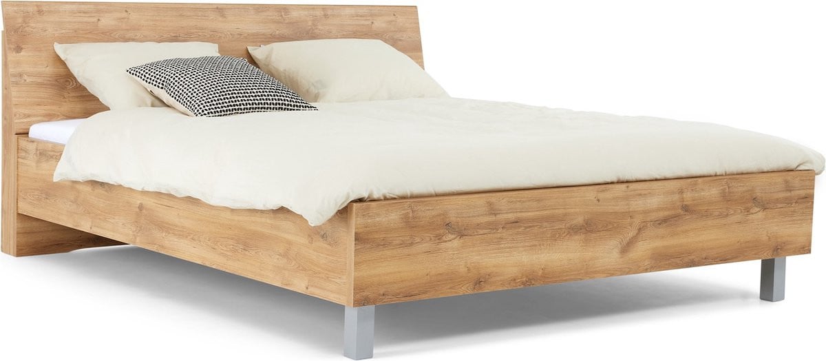 Maxi Bed Glasgow bed voor volwassenen, balkeneiken, 180 x 200 cm