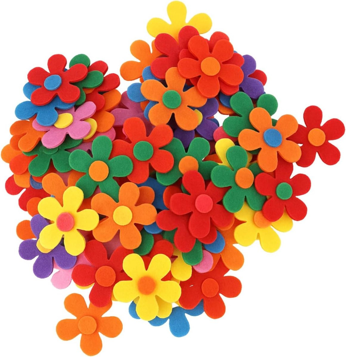 Vilten Bloemen Knutseldecoraties - 200 stuks voorgesneden stof in diverse kleuren