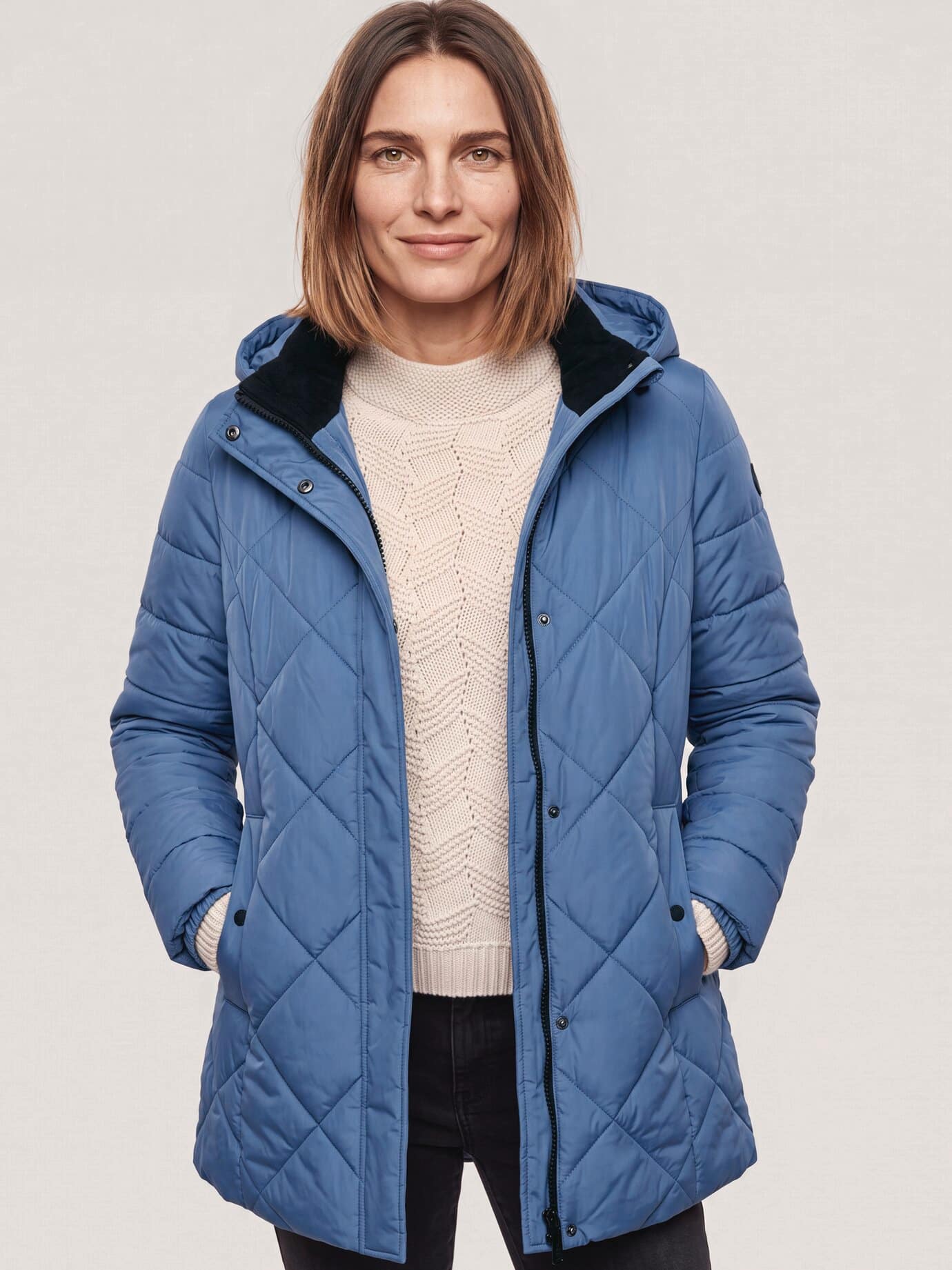 Walbusch Wasserdichte Thermo Jacke, normale Größen#Kurzgrößen, Farbe Blau, 23, wasserdicht & atmungsaktiv thermowarm Damen