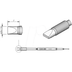 JBC C245908 - Lötspitze C245 Meißelform, C245908/4,8 x 1,5 mm, gerade, High Th
