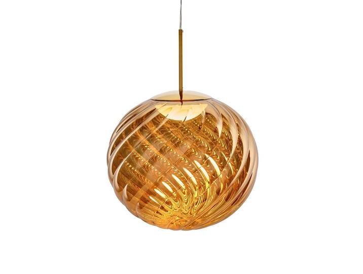 Tom Dixon Hängelampe Whirl, dimmbar, messing / gold, für Wohn- / Esszimmer, Kunststoff, Design, Pendelleuchte